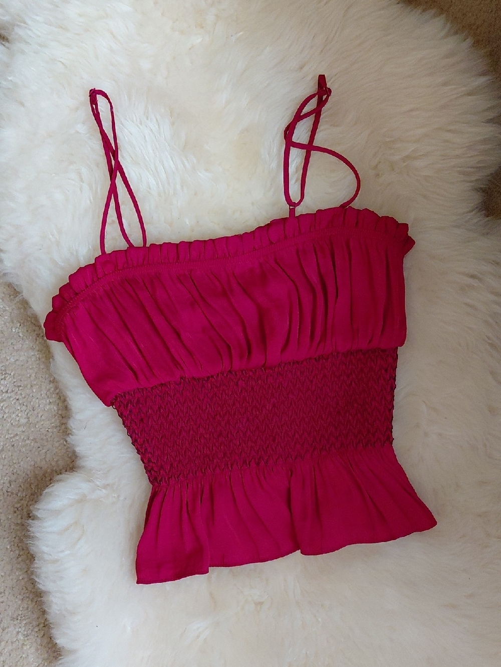 Free People Crimson Red Satin Corset Top SMALL